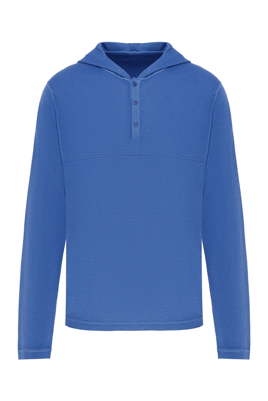 Kiton голубая кофта из кашемира и шелка с капюшоном 178939 - фото 1