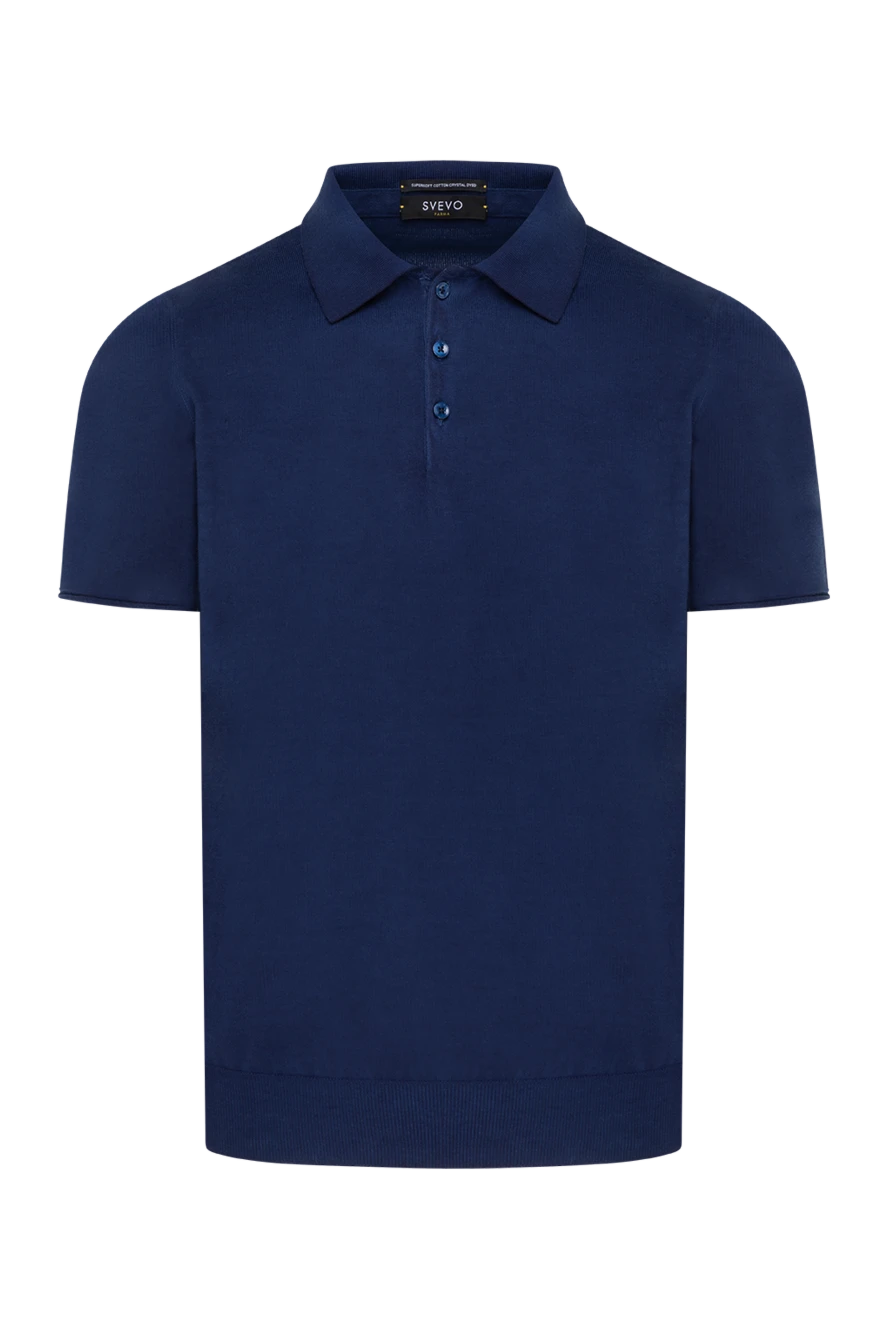 Svevo мужское поло прямого кроя из хлопка в синем цвете 178959 - фото 1