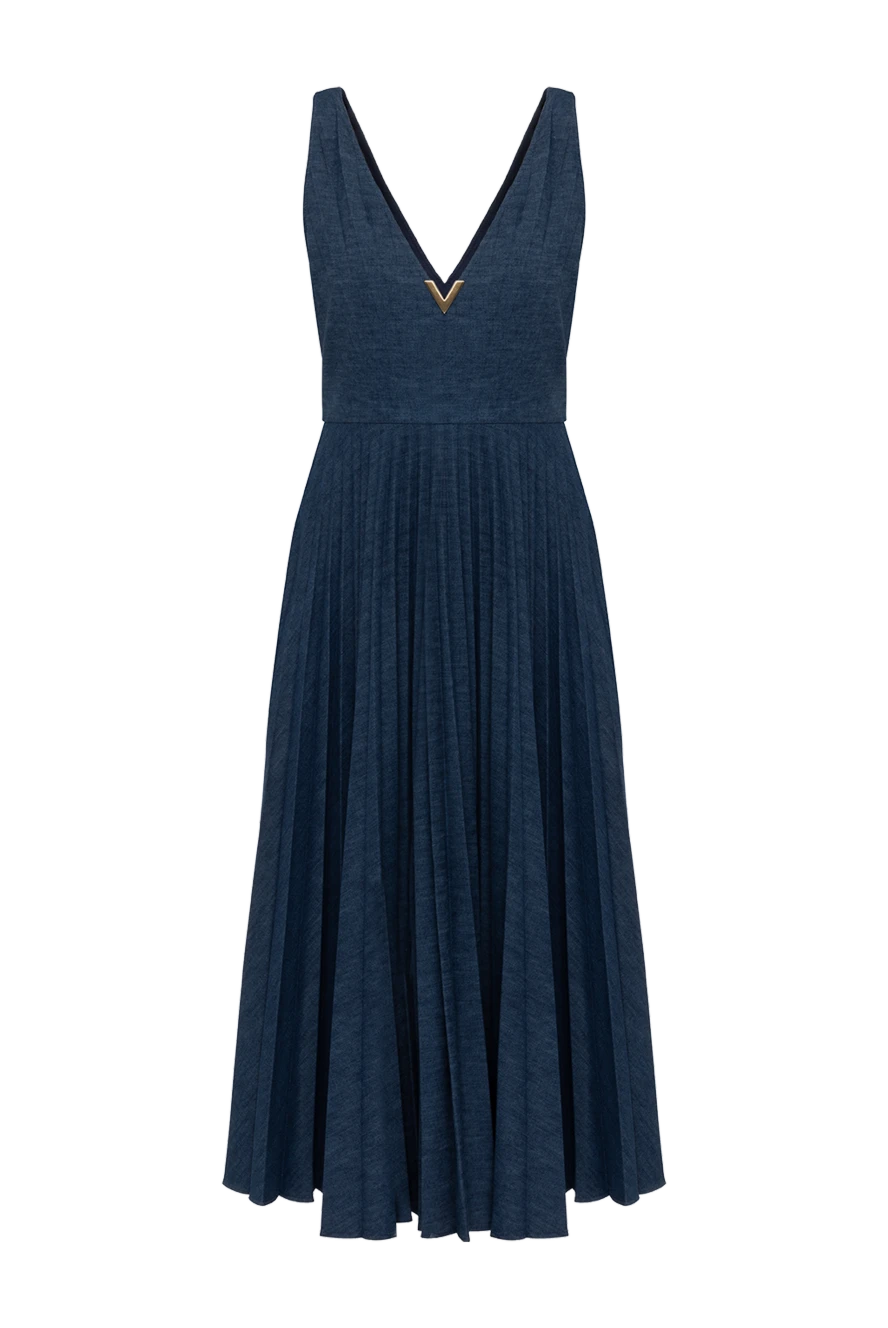 Valentino woman women's blue cotton and polyester dress купить с ценами и фото 178973 - photo 1