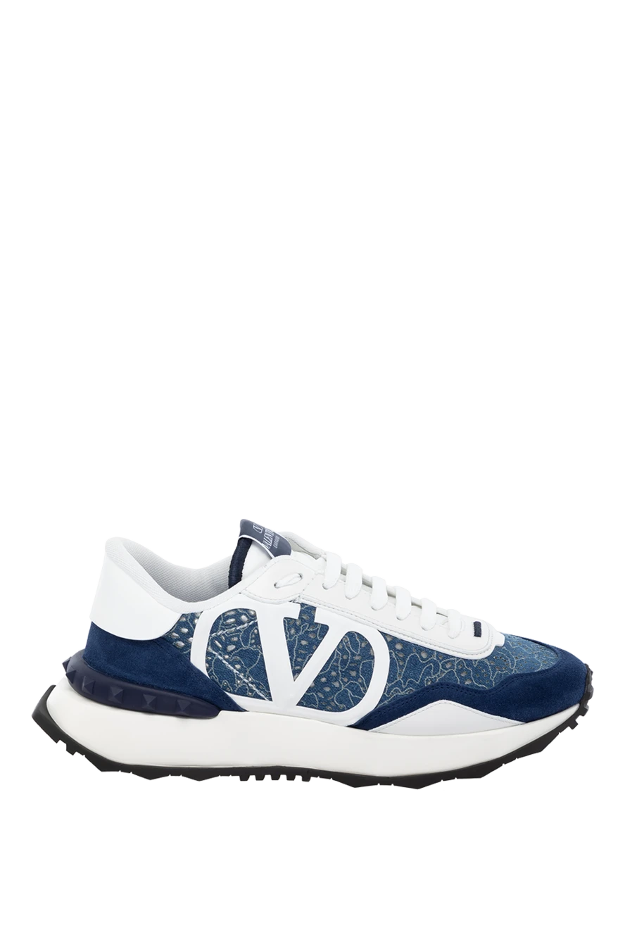 Valentino woman blue cotton and suede sneakers for women купить с ценами и фото 178977 - photo 1