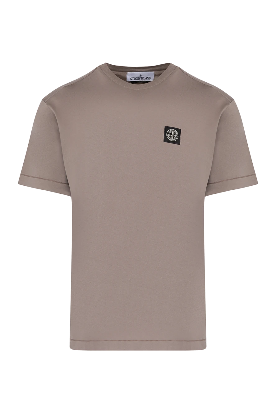 Stone Island man beige men's cotton t-shirt купить с ценами и фото 179032 - photo 1