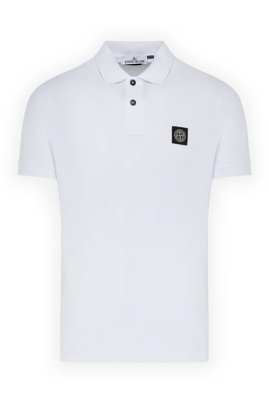 Stone Island man men's white polo made of cotton and elastane купить с ценами и фото 179038 - photo 1