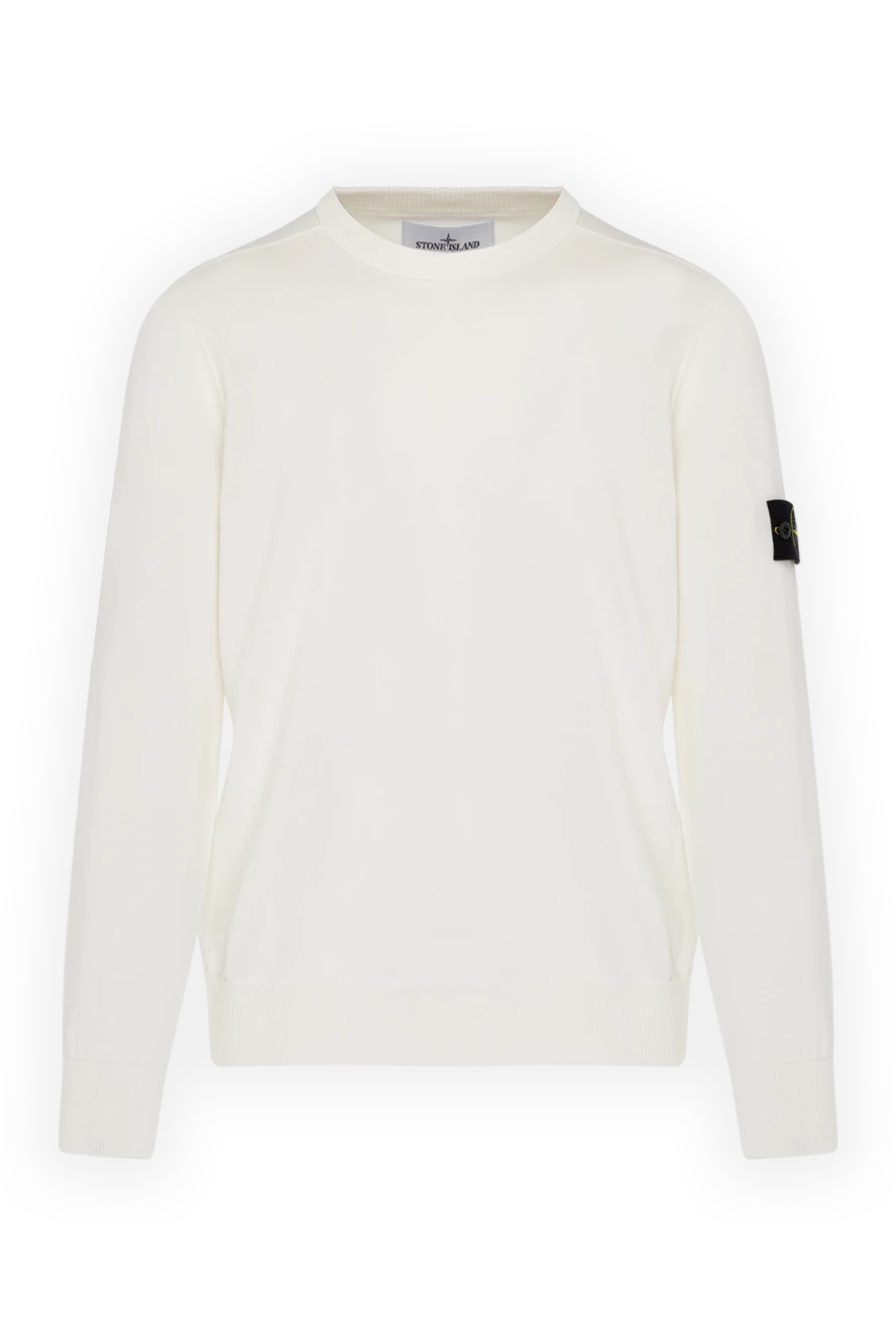 Stone Island man white men's cotton jumper купить с ценами и фото 179040 - photo 1