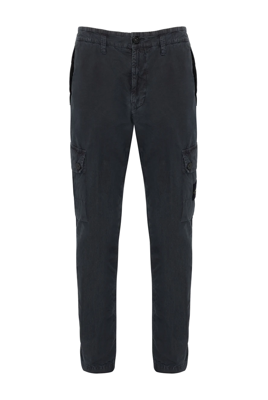 Stone Island man men's black cotton trousers купить с ценами и фото 179044 - photo 1