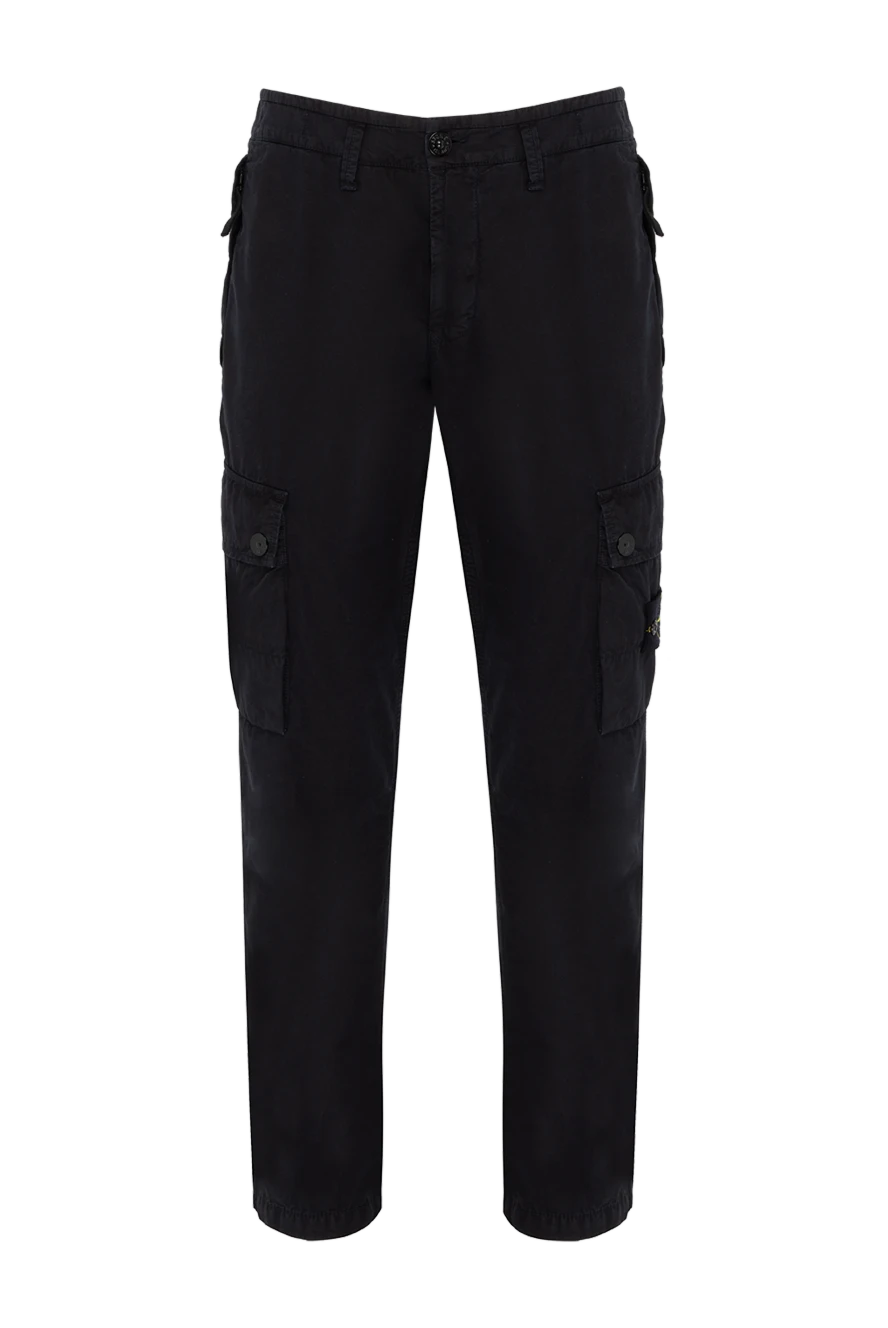 Stone Island man men's black cotton trousers купить с ценами и фото 179045 - photo 1