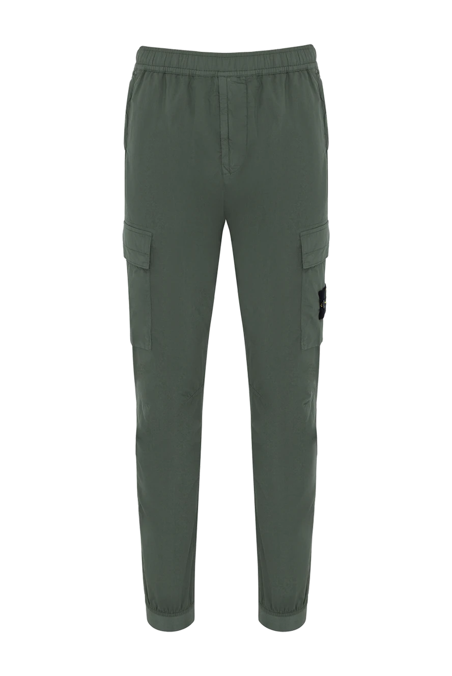 Stone Island man men's green cotton and elastane trousers купить с ценами и фото 179047 - photo 1