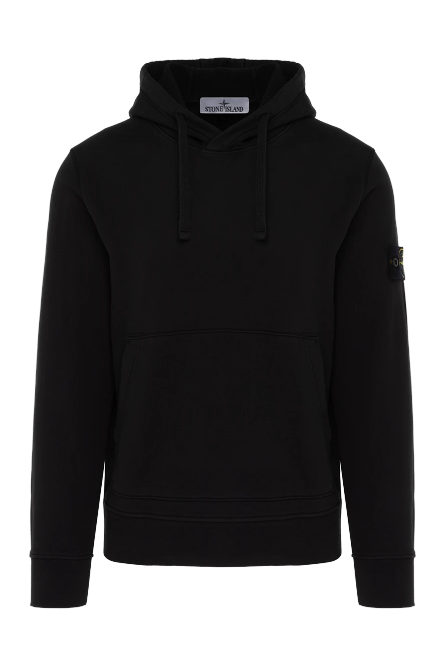 Stone Island man black men's cotton hoodie купить с ценами и фото 179053 - photo 1