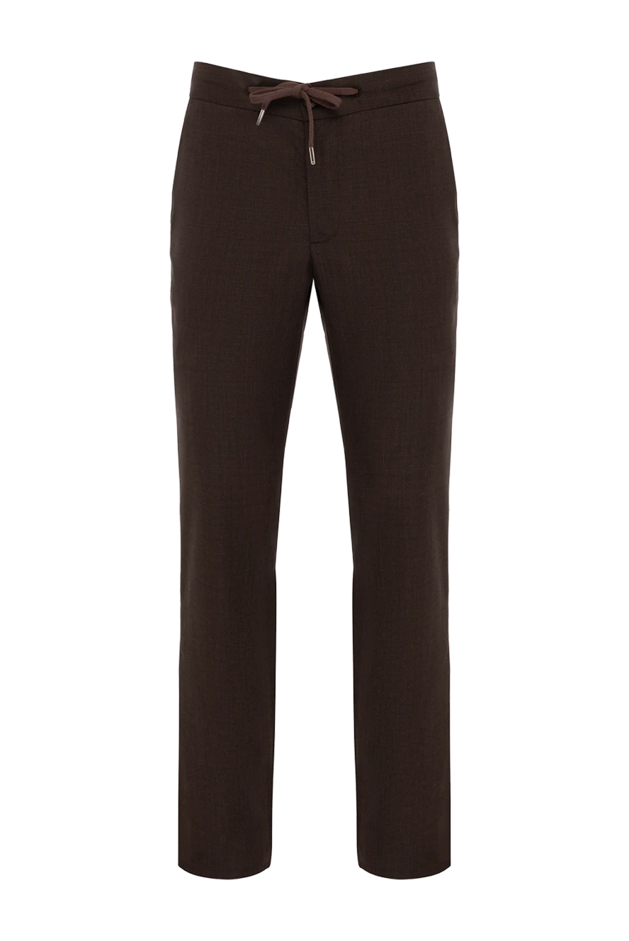 Cesare di Napoli man men's brown trousers made of wool and silk купить с ценами и фото 179078 - photo 1