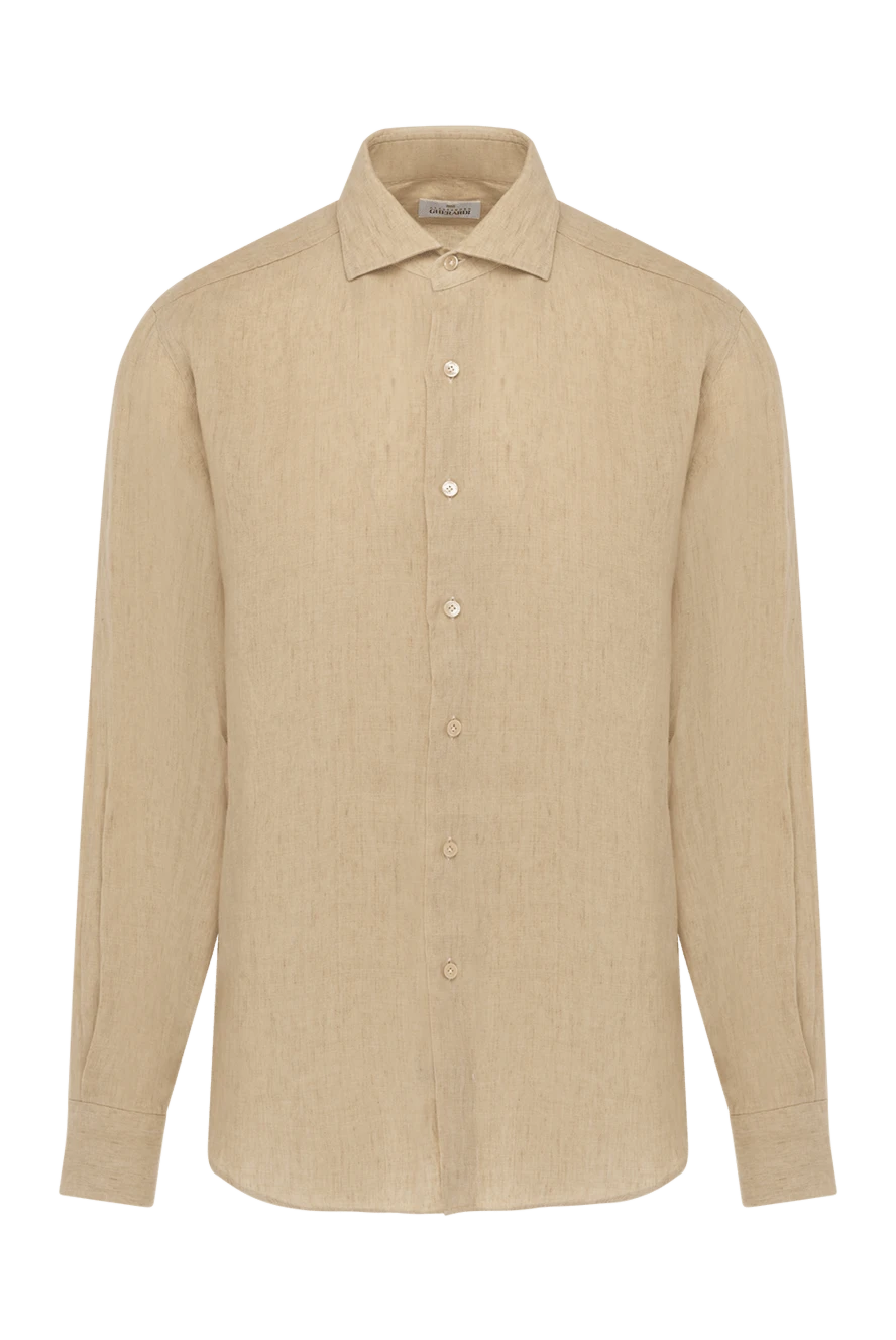 Alessandro Gherardi man men's beige linen shirt купить с ценами и фото 179086 - photo 1