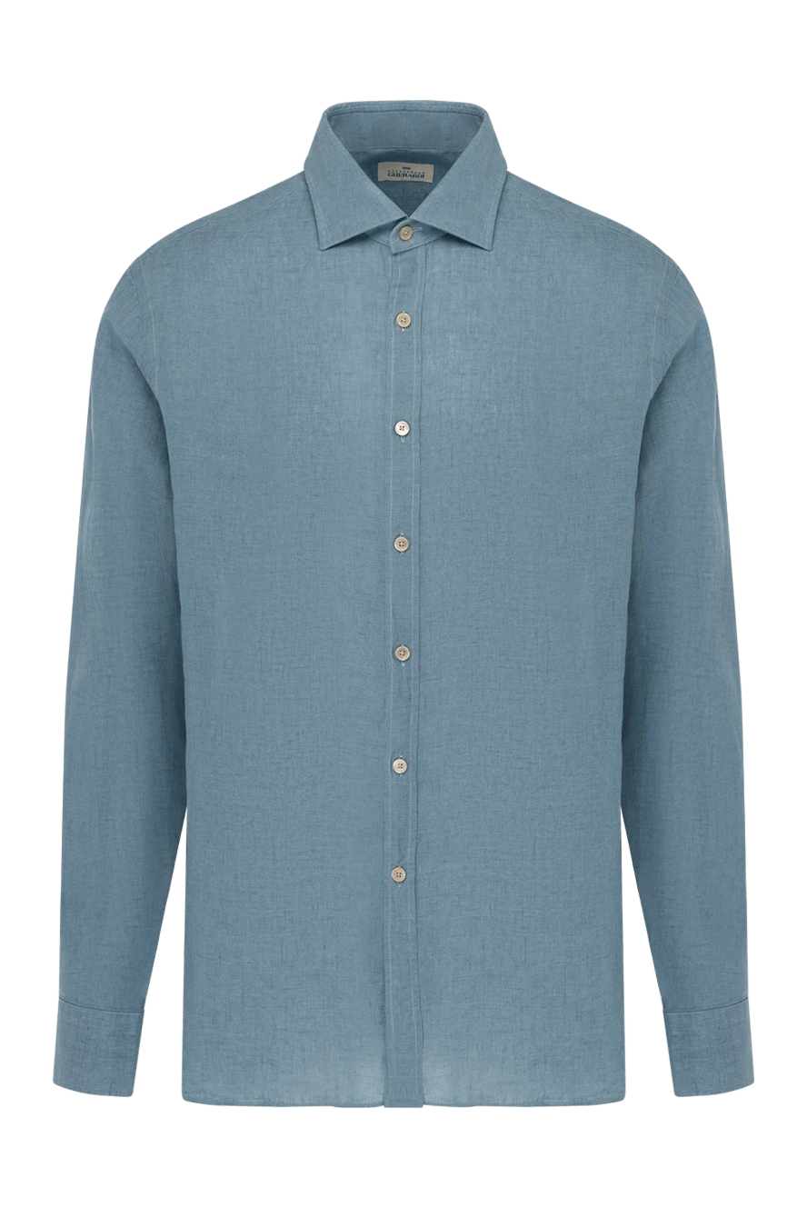 Alessandro Gherardi man men's blue linen shirt купить с ценами и фото 179088 - photo 1