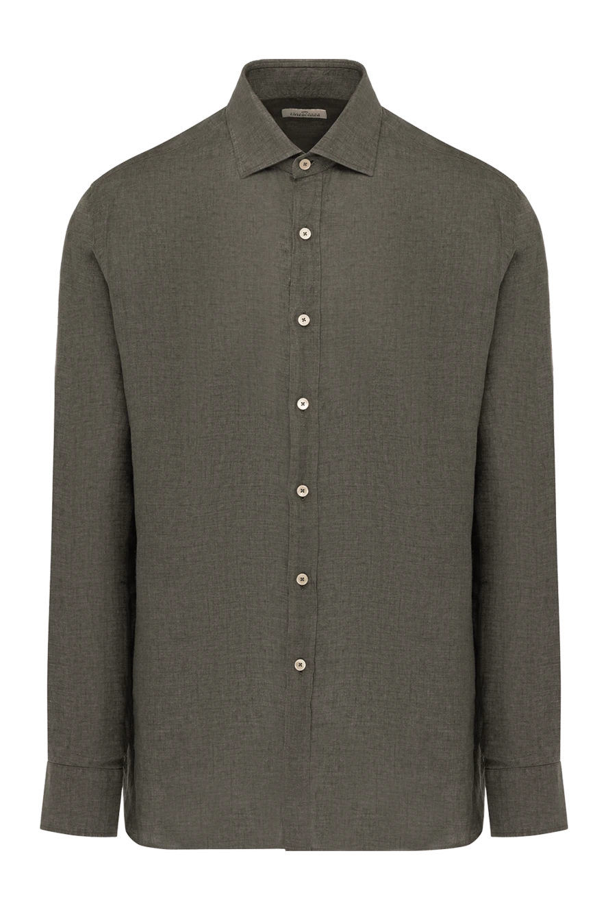 Alessandro Gherardi man green men's linen shirt купить с ценами и фото 179089 - photo 1