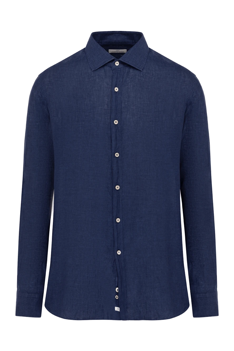 Alessandro Gherardi man blue men's linen shirt купить с ценами и фото 179091 - photo 1