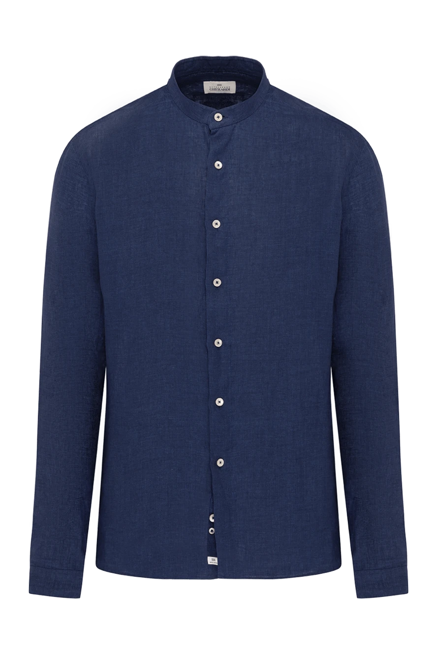 Alessandro Gherardi man blue men's linen shirt купить с ценами и фото 179093 - photo 1