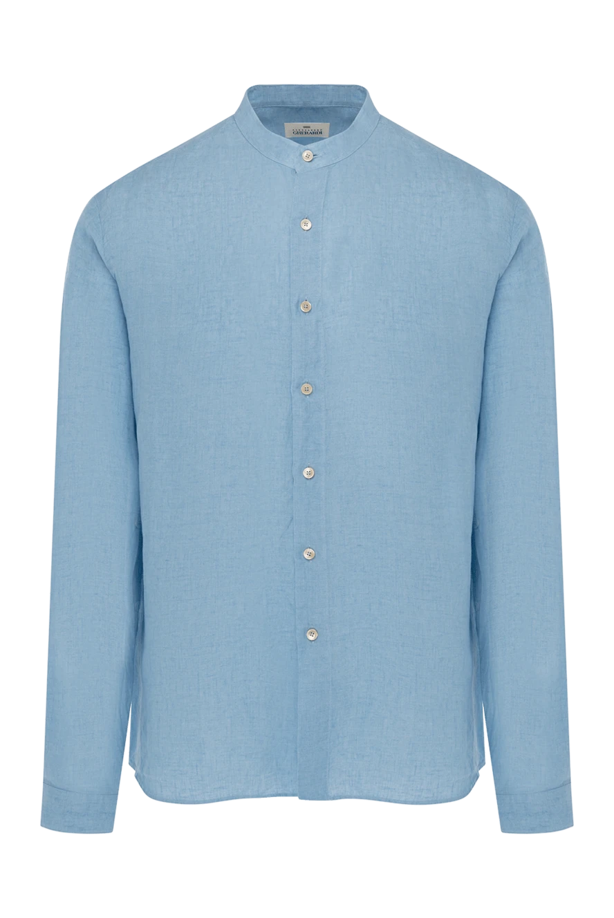 Alessandro Gherardi man men's blue linen shirt купить с ценами и фото 179094 - photo 1