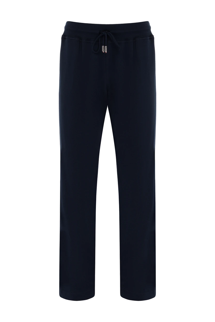 Kiton men's dark blue wool sweatpants with drawstring 179099 - photo 1