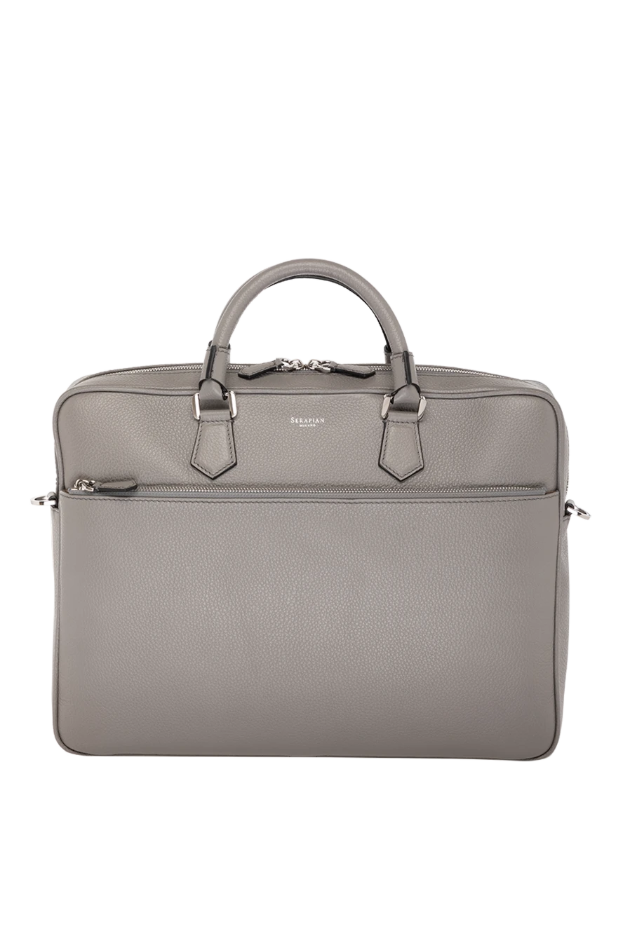 Serapian man men's briefcase gray made of genuine leather купить с ценами и фото 179108 - photo 1