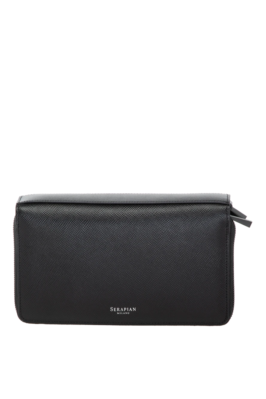 Serapian man black men's clutch made of polyester and genuine leather купить с ценами и фото 179133 - photo 1