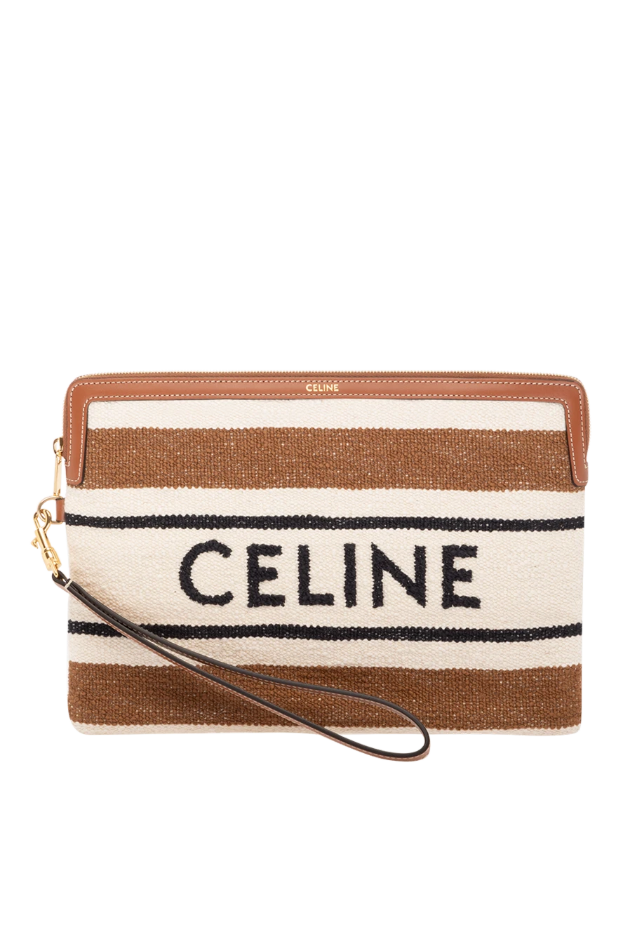 Celine woman women's beige textile clutch купить с ценами и фото 179164 - photo 1