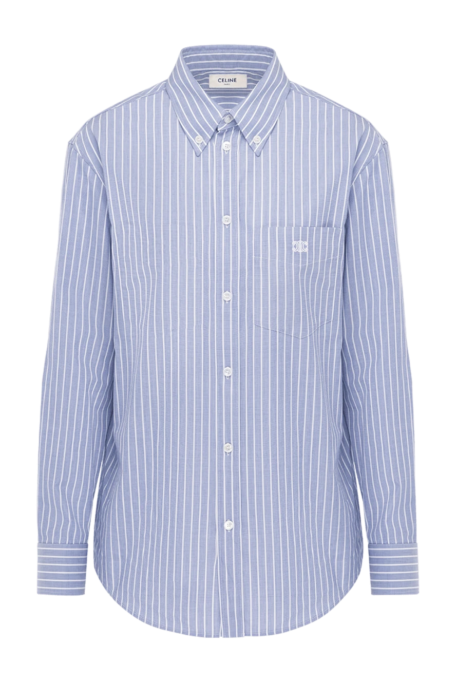 Celine woman women's blue cotton shirt купить с ценами и фото 179188 - photo 1