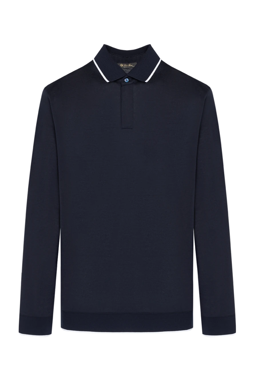 Loro Piana man long sleeve men's blue wool polo купить с ценами и фото 179279 - photo 1