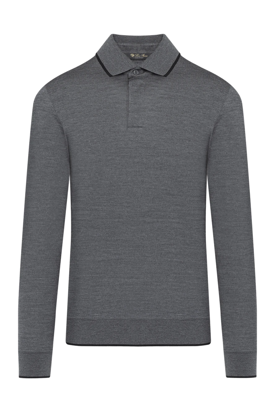 Loro Piana man long sleeve men's gray wool polo купить с ценами и фото 179280 - photo 1