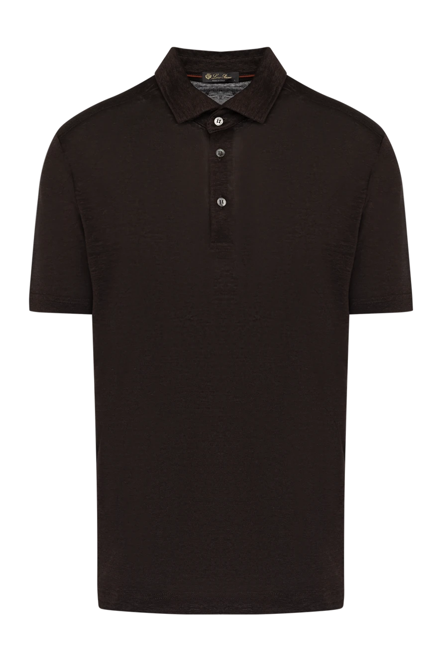 Loro Piana man men's brown linen polo купить с ценами и фото 179284 - photo 1