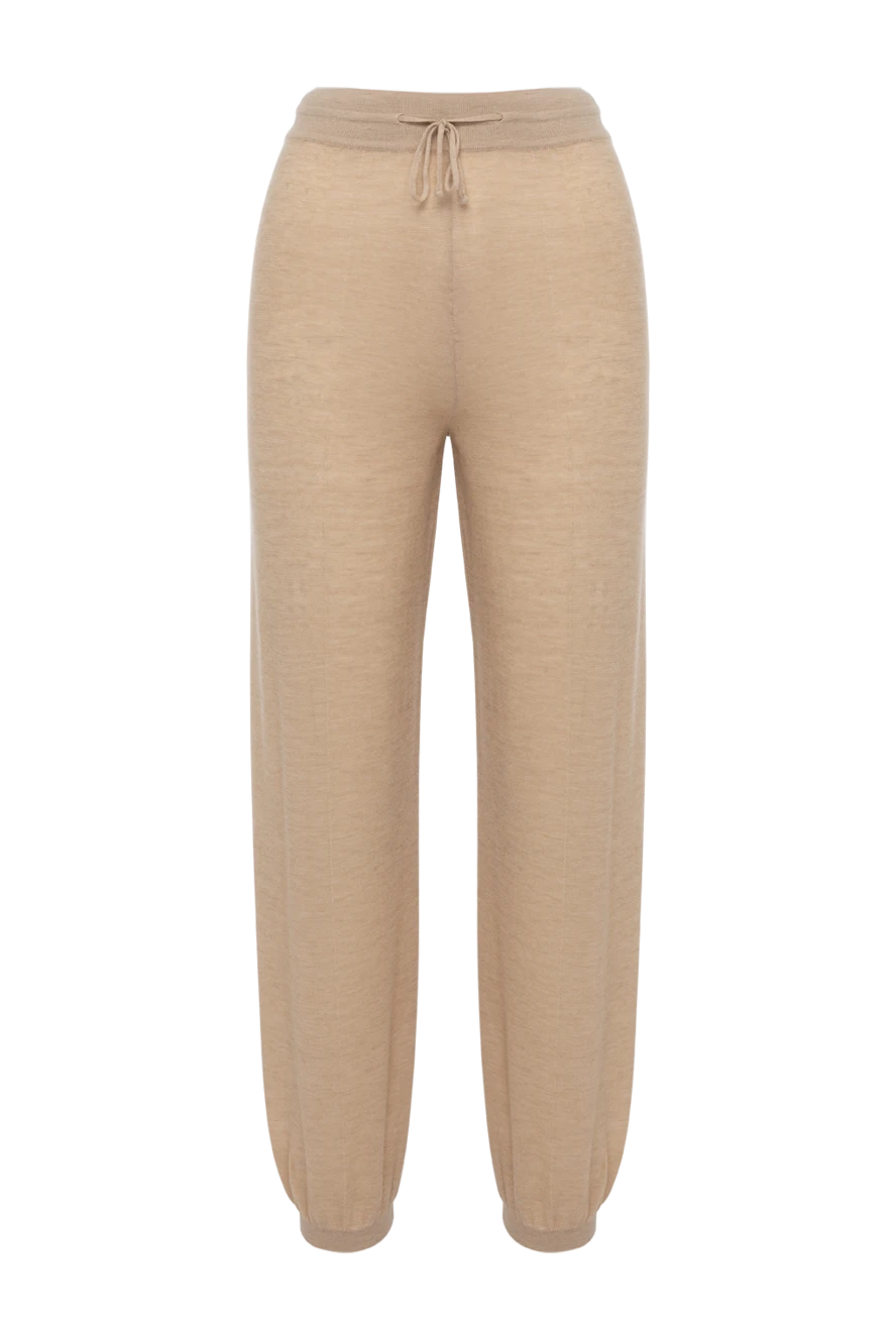 Loro Piana woman women's beige knitted cashmere trousers купить с ценами и фото 179303 - photo 1