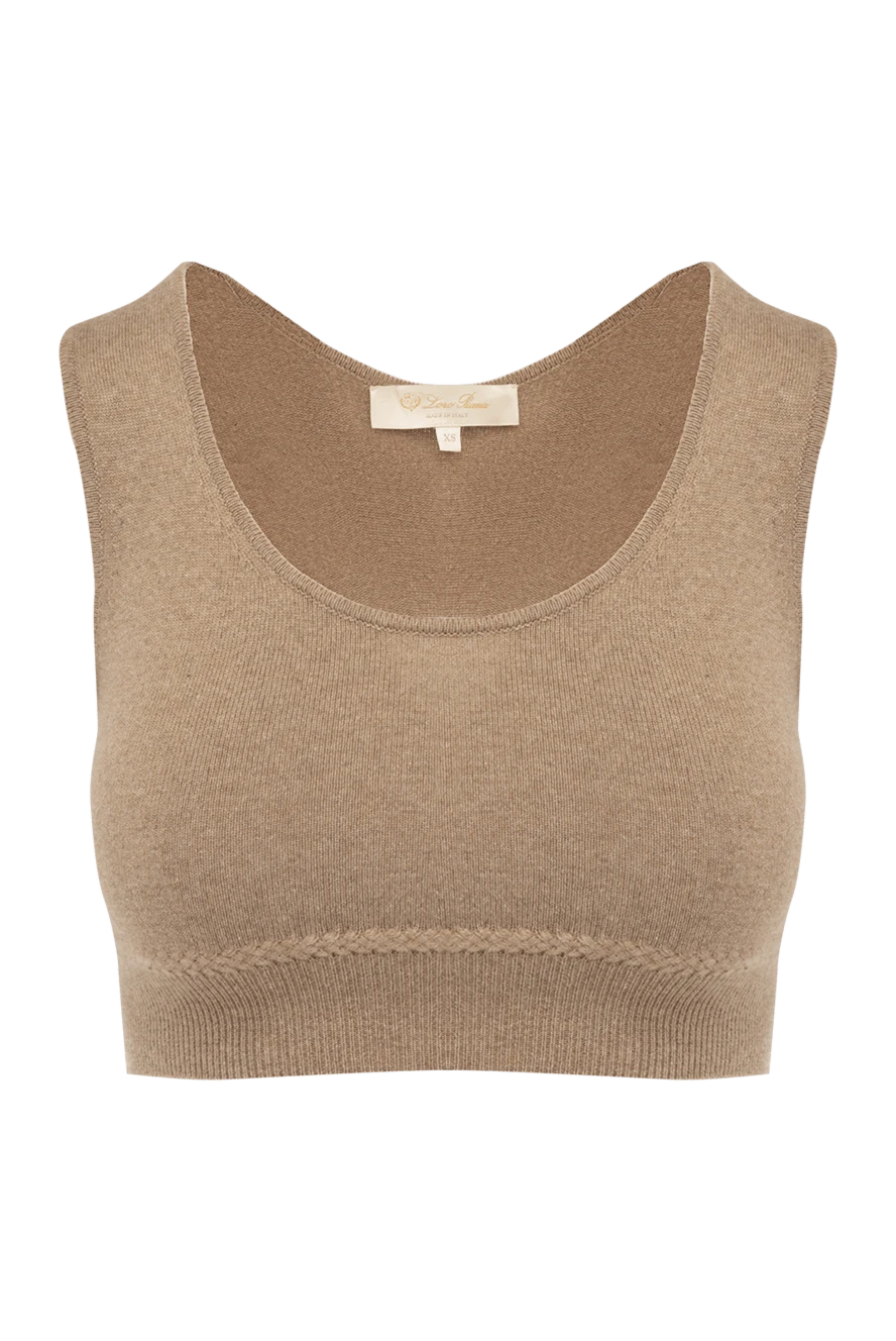 Loro Piana woman women's brown top made of cashmere and nylon купить с ценами и фото 179305 - photo 1