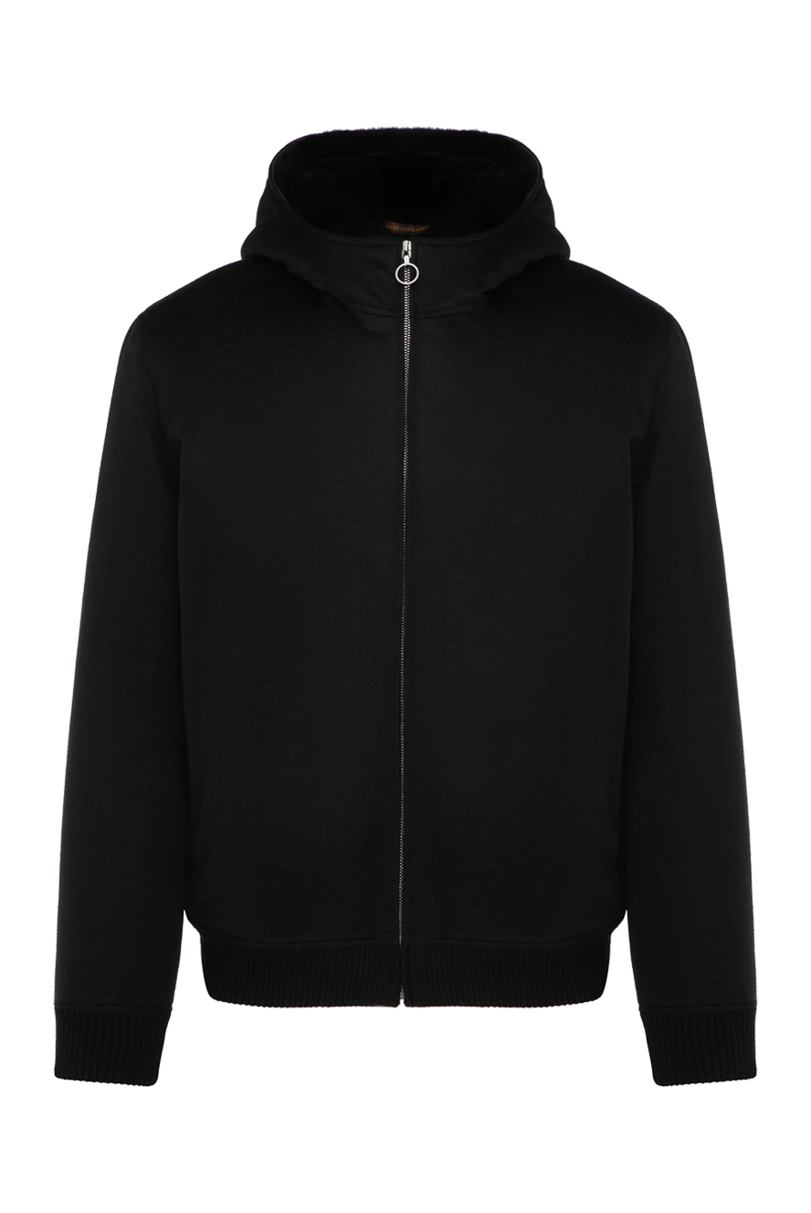 Seraphin мужская черная кашемировая куртка с капюшоном и мехом внутри 179376 - фото 1