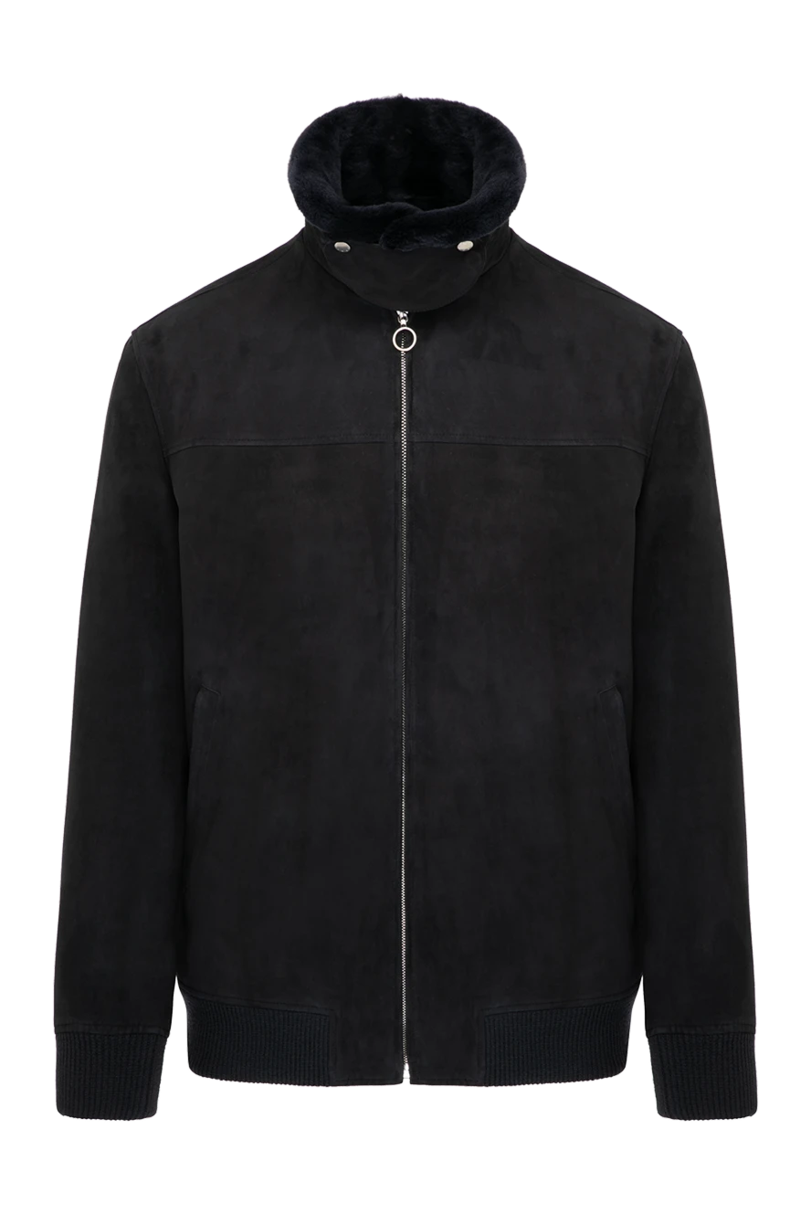 Seraphin куртка на меху мужская синяя из велюра 179396 - фото 1