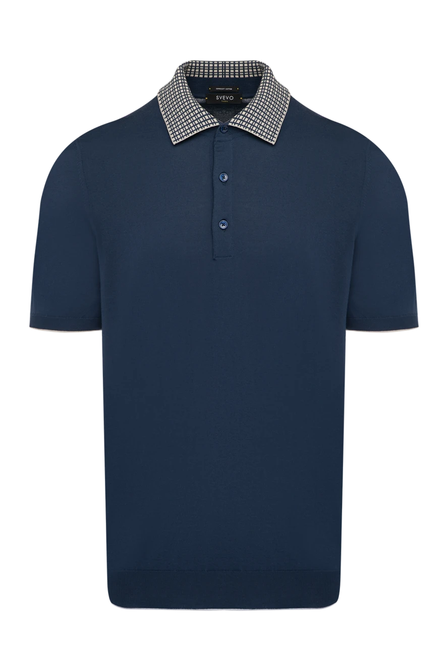 Svevo man men's blue cotton polo купить с ценами и фото 179444 - photo 1