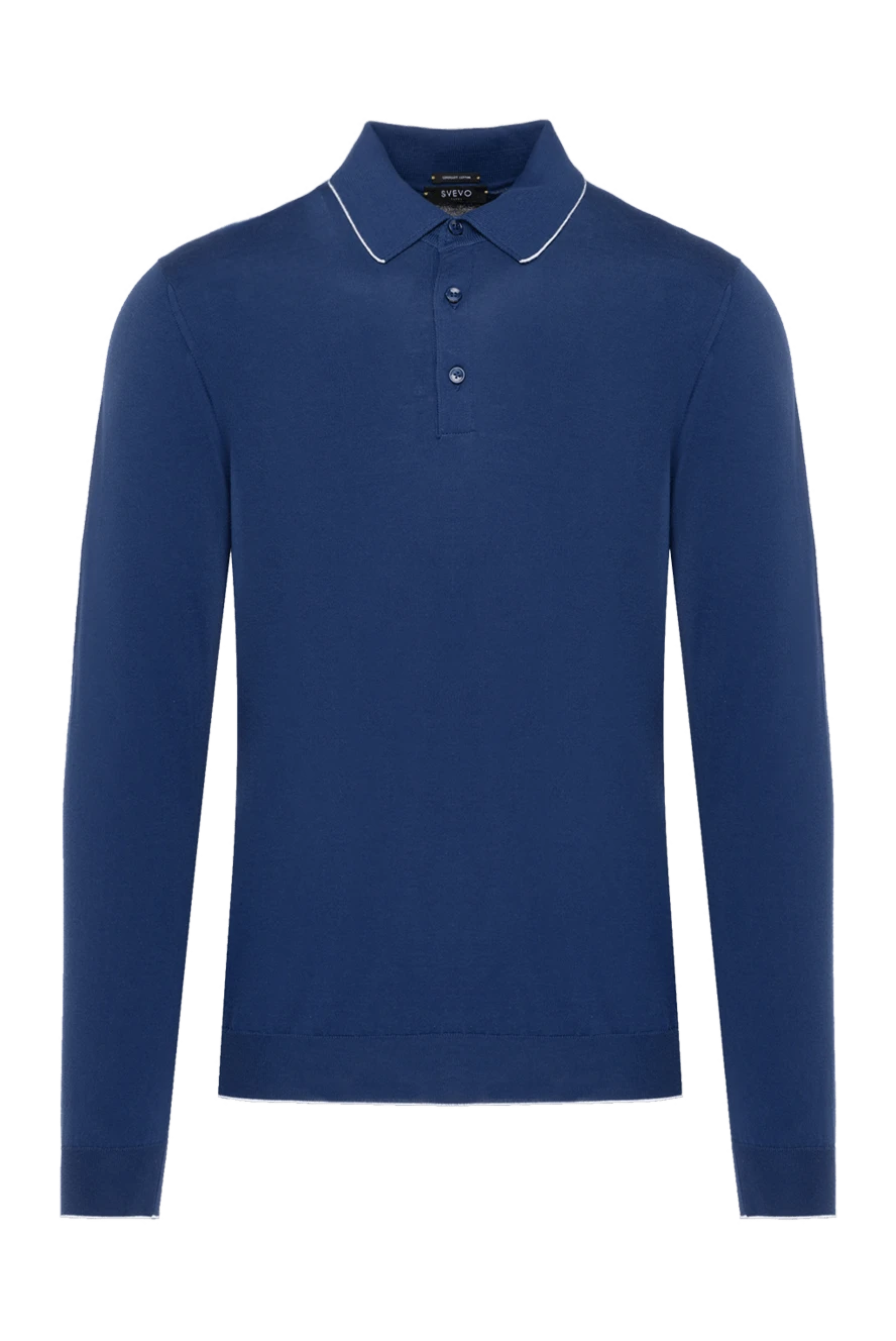 Svevo man long sleeve men's blue cotton polo купить с ценами и фото 179471 - photo 1