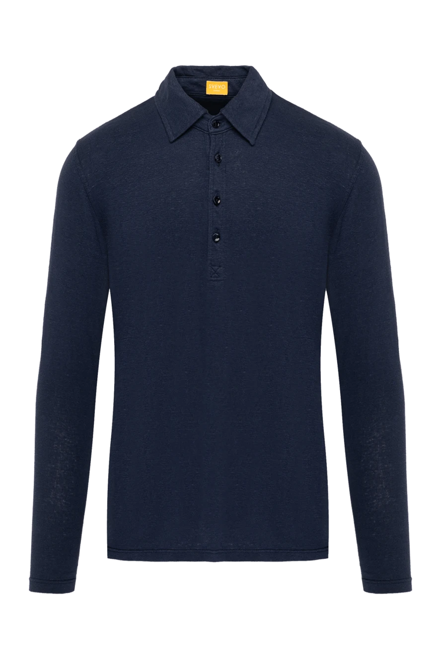 Svevo man men's blue polo with long sleeves made of linen and elastane купить с ценами и фото 179482 - photo 1