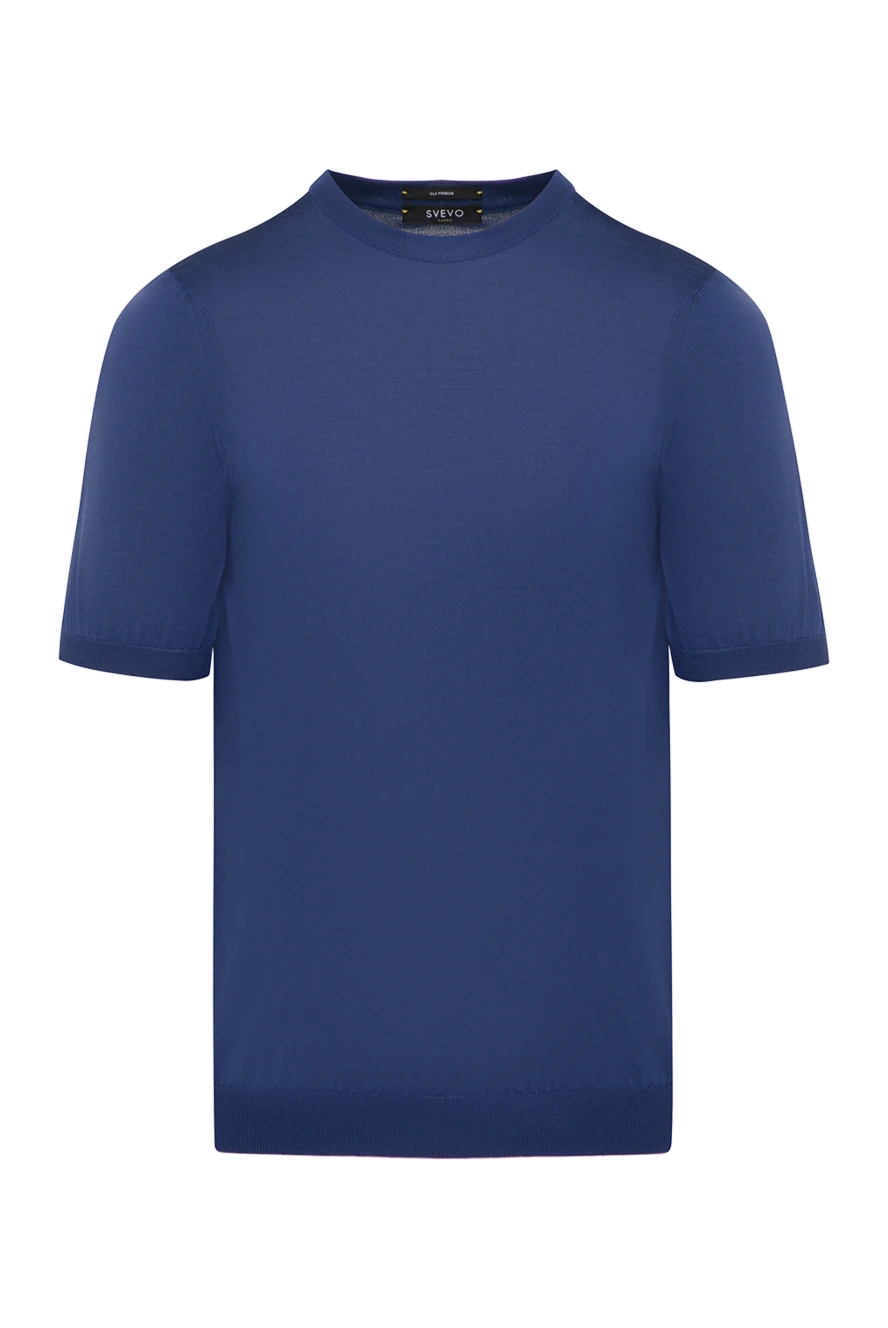 Svevo man short sleeve jumper for men, blue, cotton купить с ценами и фото 179497 - photo 1