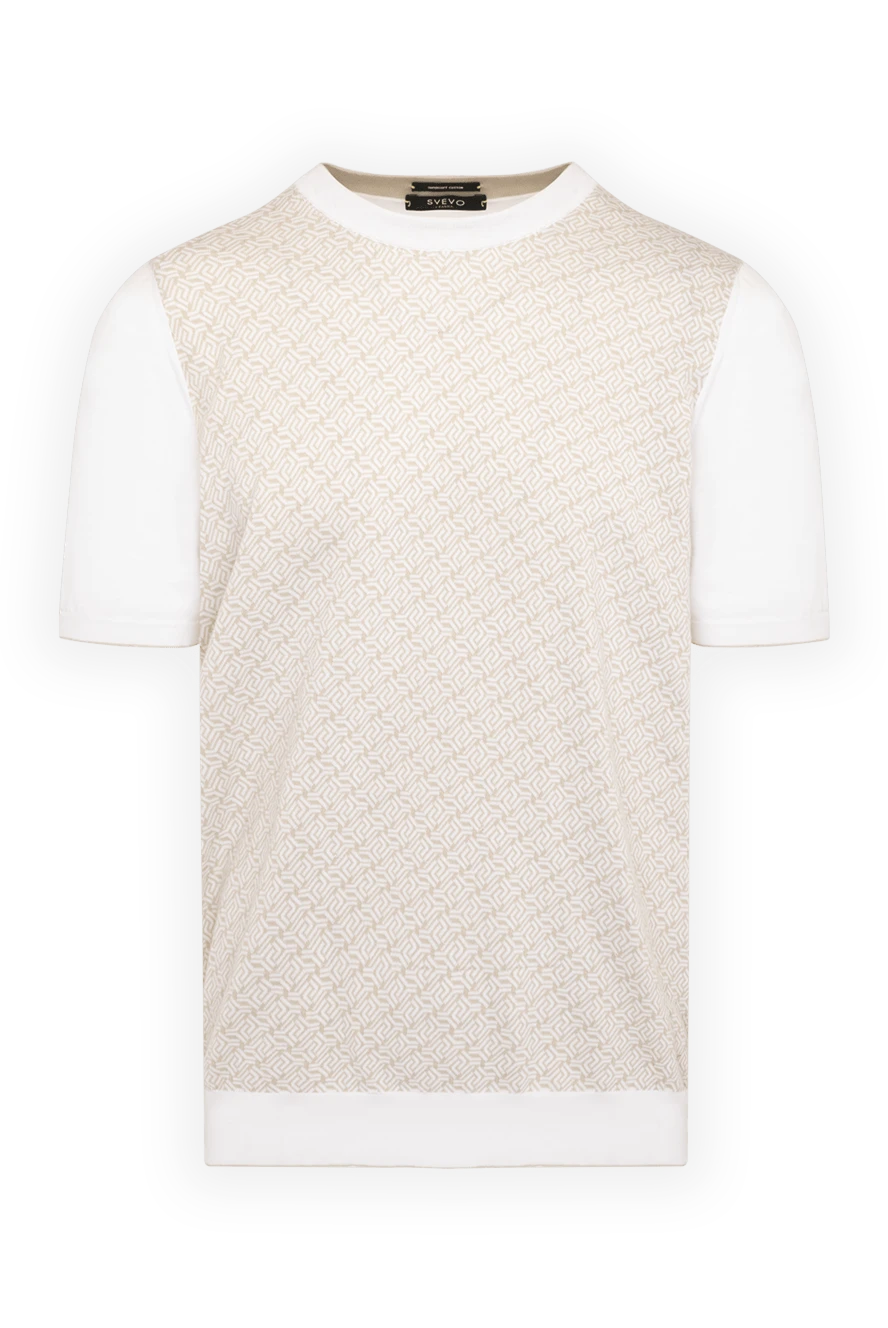 Svevo man men's beige cotton jumper with short sleeves купить с ценами и фото 179517 - photo 1