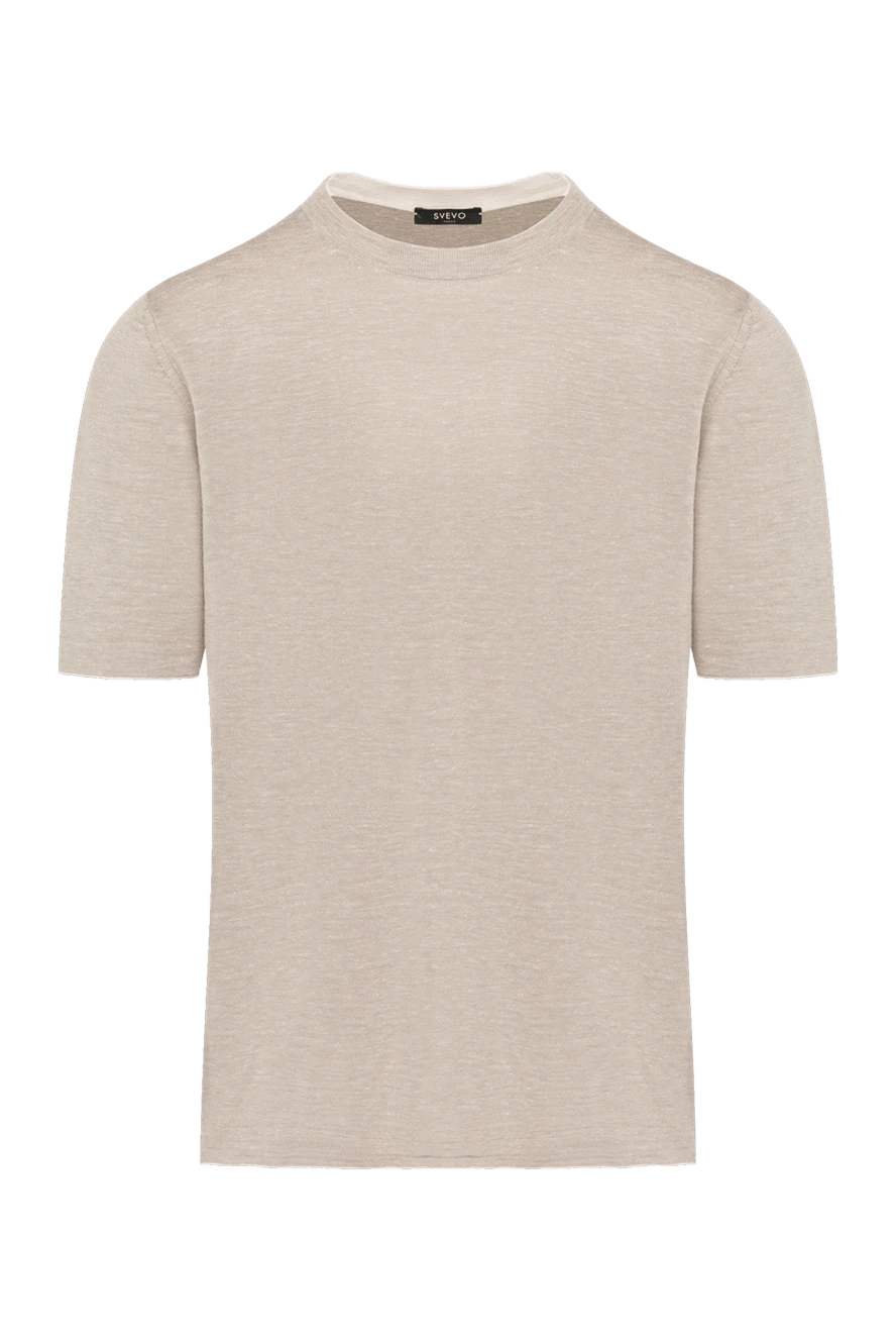 Svevo man men's beige cotton jumper with short sleeves купить с ценами и фото 179518 - photo 1