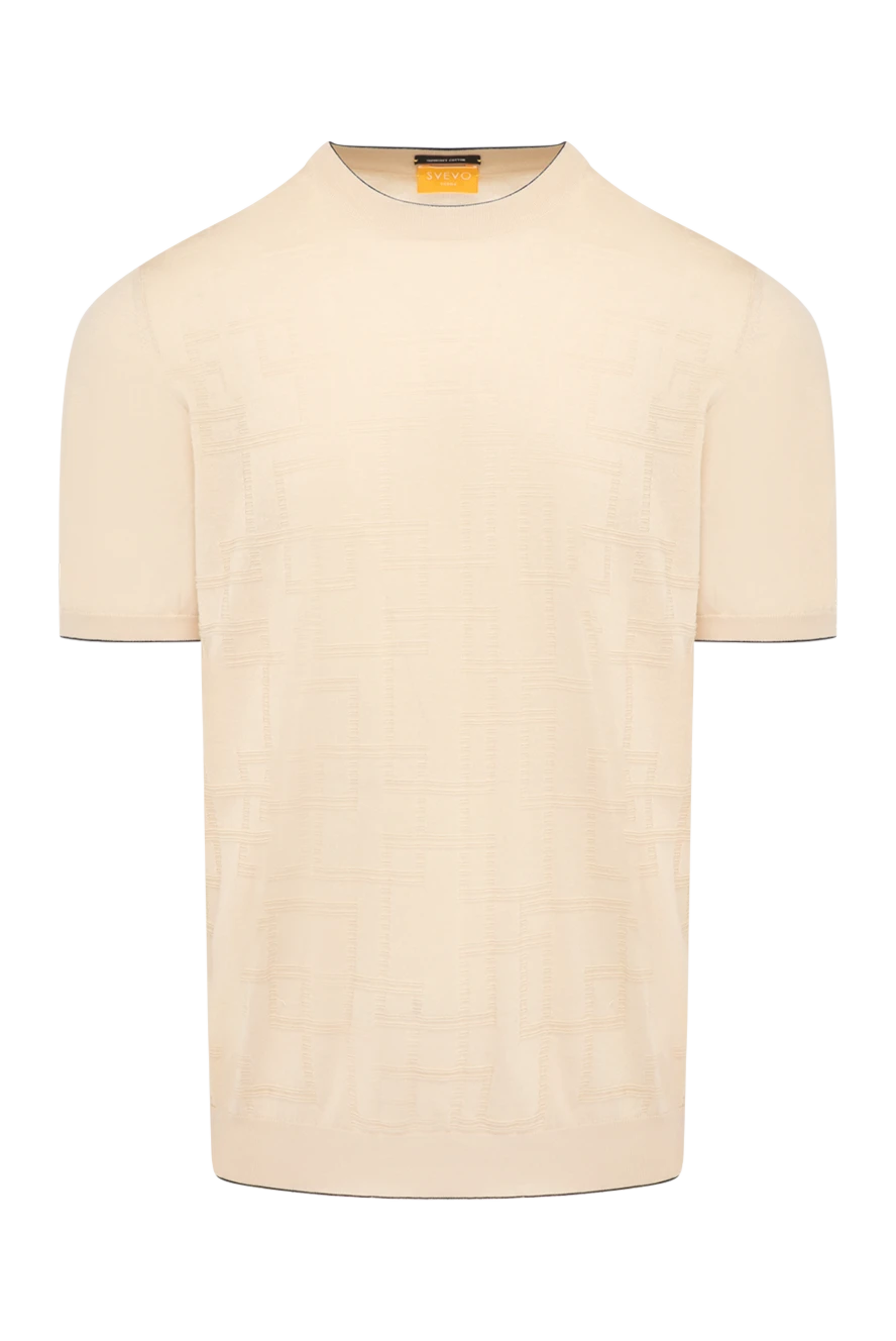 Svevo man men's beige cotton jumper with short sleeves купить с ценами и фото 179519 - photo 1