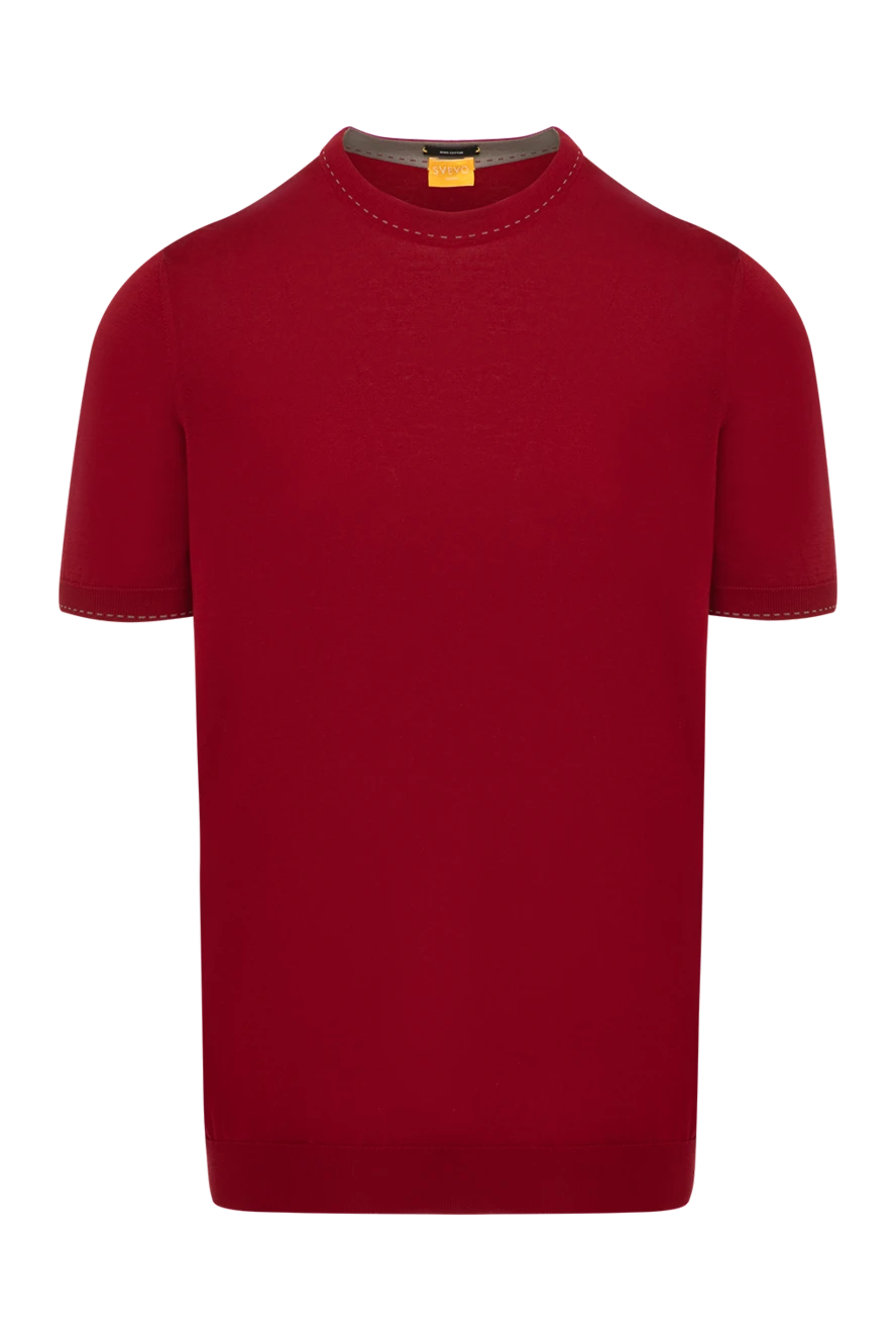 Svevo man men's burgundy cotton jumper with short sleeves купить с ценами и фото 179520 - photo 1