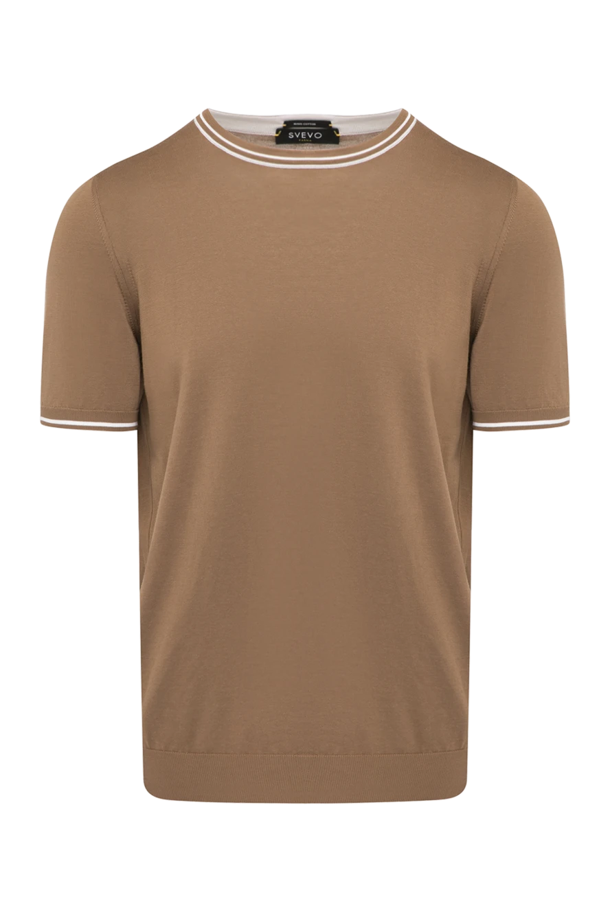 Svevo man men's beige cotton jumper with short sleeves купить с ценами и фото 179524 - photo 1