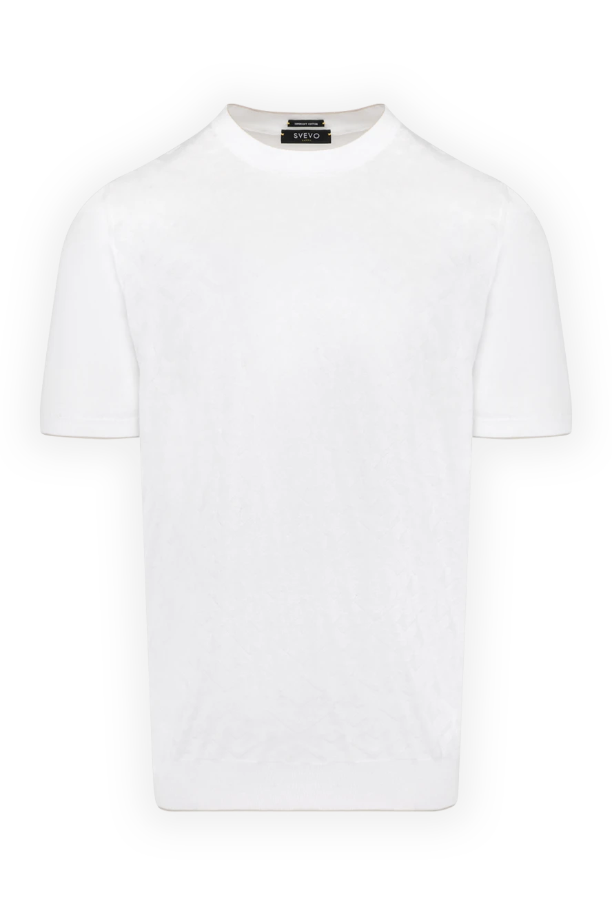 Svevo man men's white cotton jumper with short sleeves купить с ценами и фото 179526 - photo 1