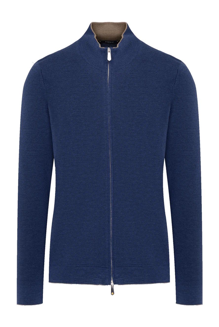 Svevo man men's blue cardigan made of wool and silk купить с ценами и фото 179568 - photo 1