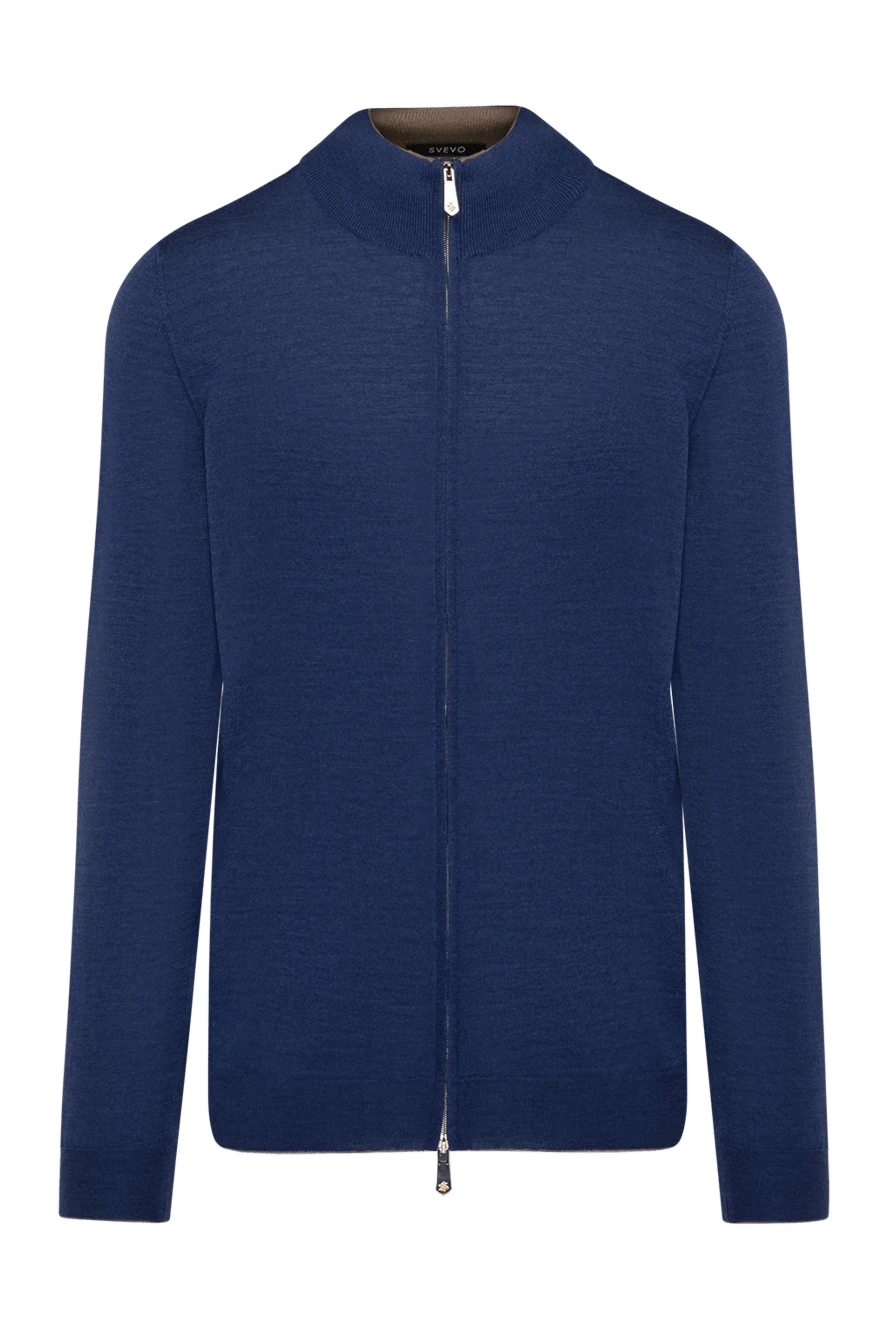 Svevo man men's blue cardigan made of wool and silk купить с ценами и фото 179569 - photo 1