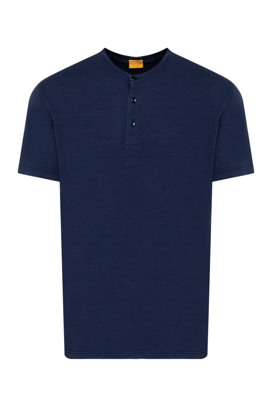 Svevo man men's blue polo made of linen and polyamide купить с ценами и фото 179585 - photo 1