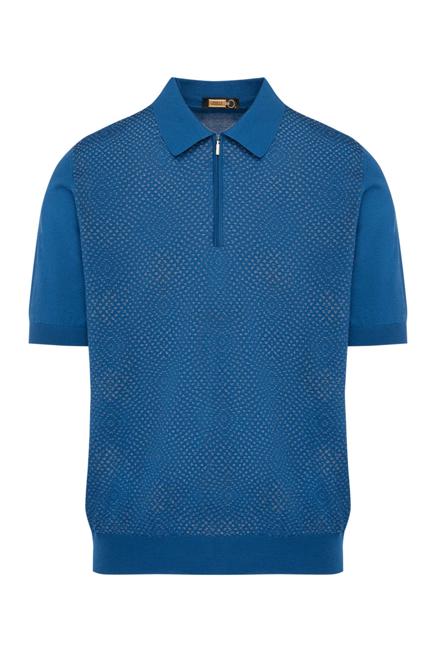 Zilli man men's blue cotton polo купить с ценами и фото 179603 - photo 1