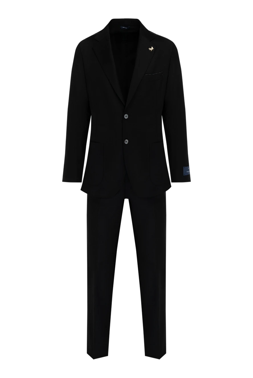 Tombolini man men's black suit made of wool and elastane купить с ценами и фото 179628 - photo 1