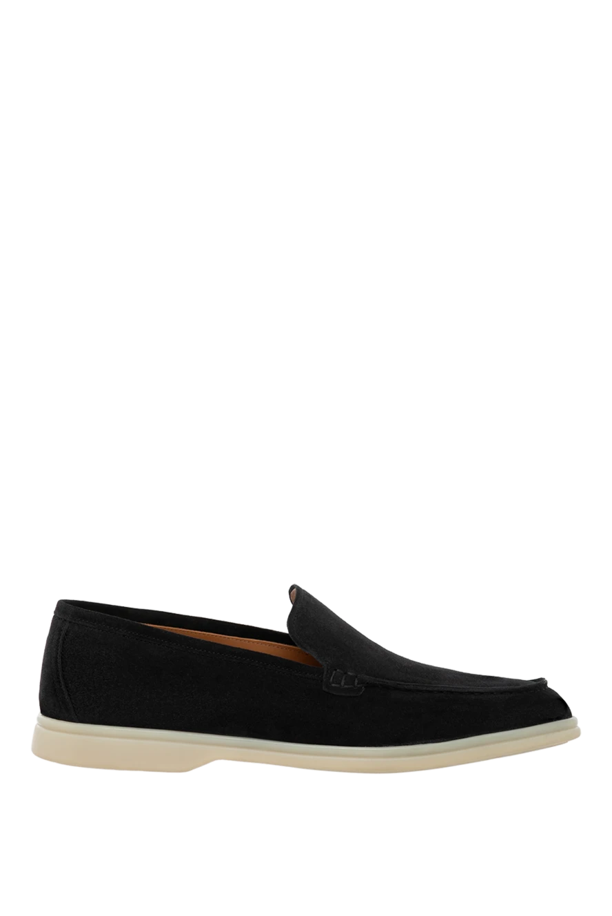 Cesare di Napoli man black men's loafers made of suede купить с ценами и фото 179637 - photo 1