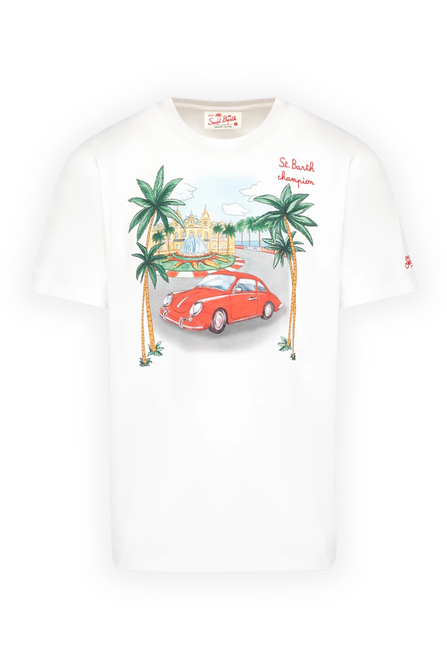 MC2 Saint Barth man men's white cotton t-shirt купить с ценами и фото 179645 - photo 1