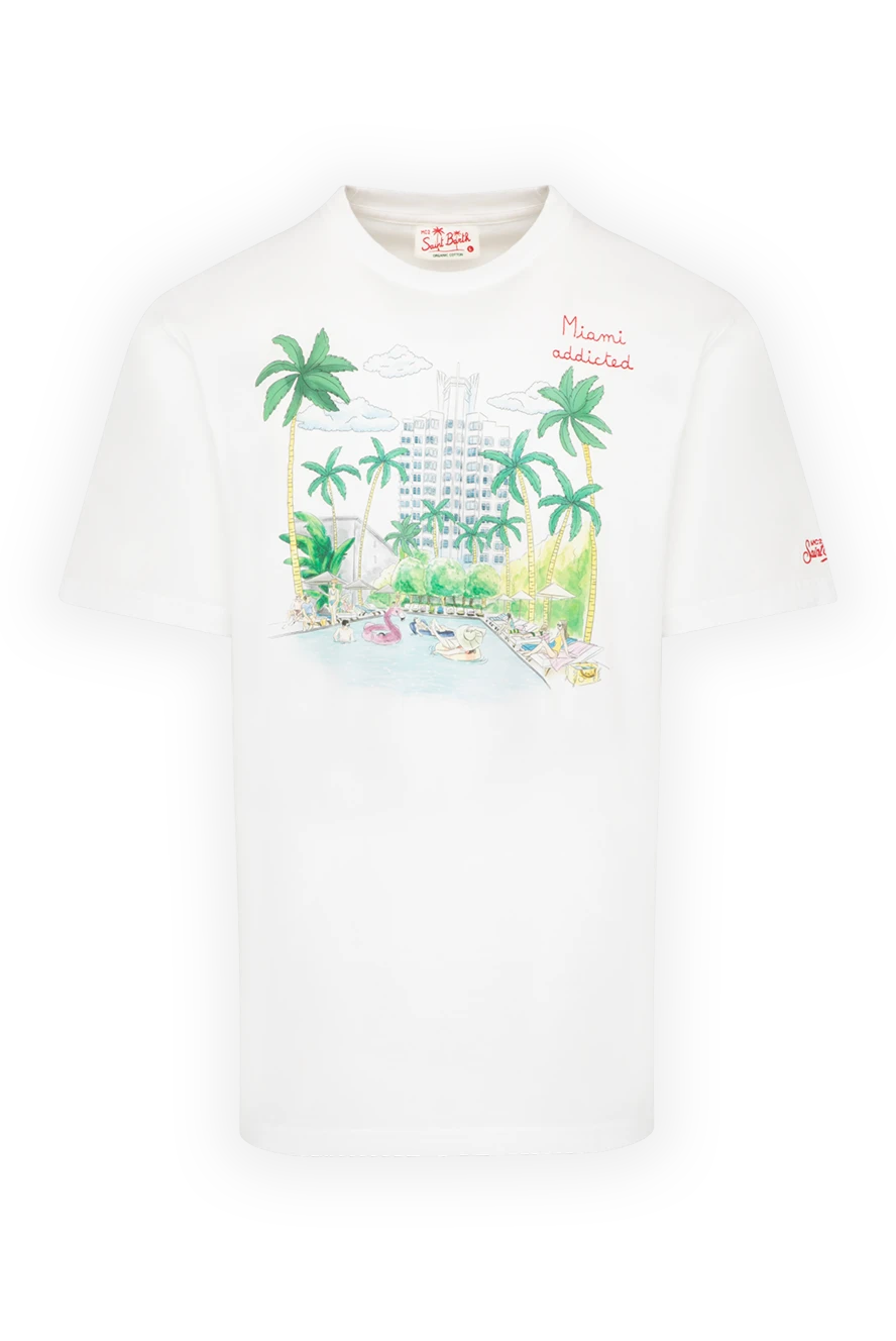 MC2 Saint Barth man men's white cotton t-shirt купить с ценами и фото 179652 - photo 1