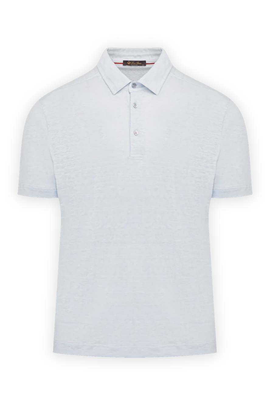 Loro Piana man men's gray linen polo купить с ценами и фото 179672 - photo 1