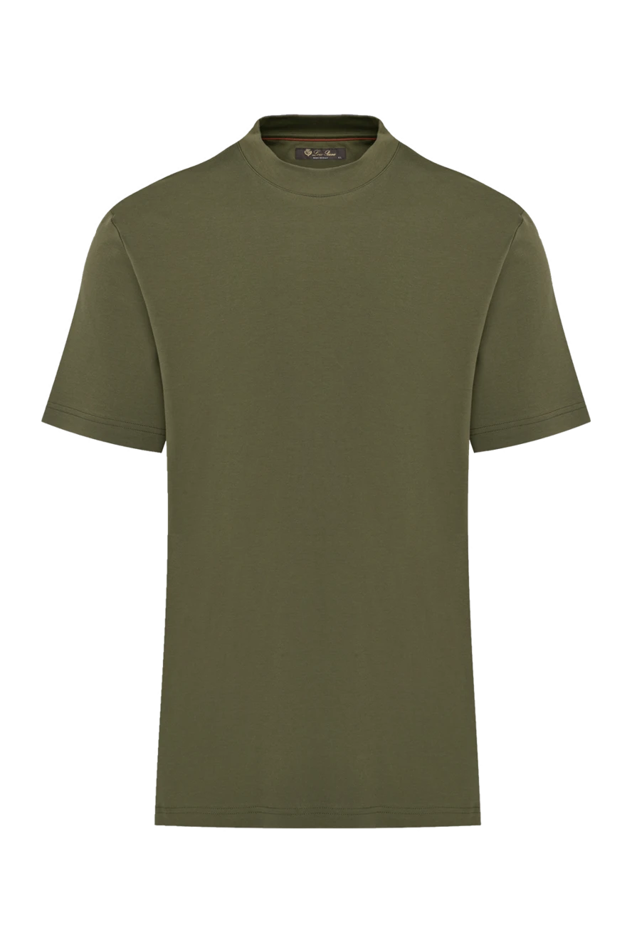 Loro Piana man men's green cotton t-shirt купить с ценами и фото 179673 - photo 1